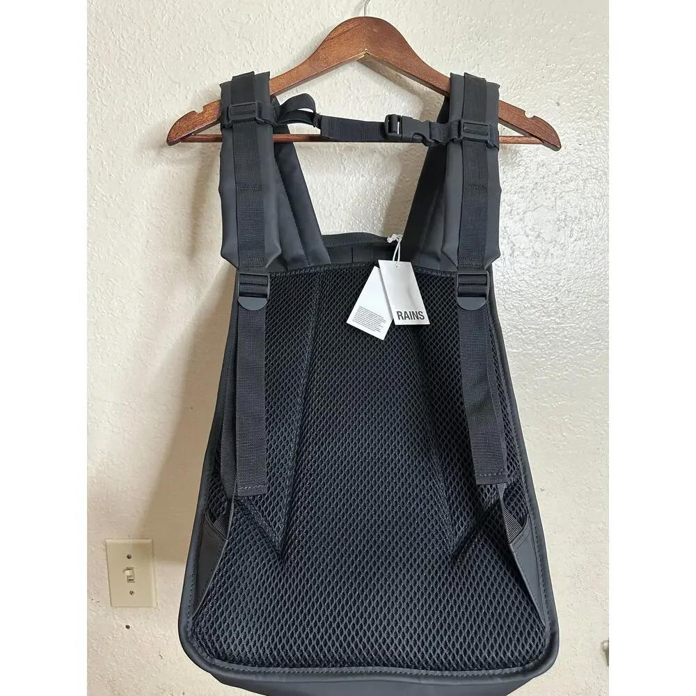 Rains Rolltap Rucksack Backpack Waterproof Black NWT